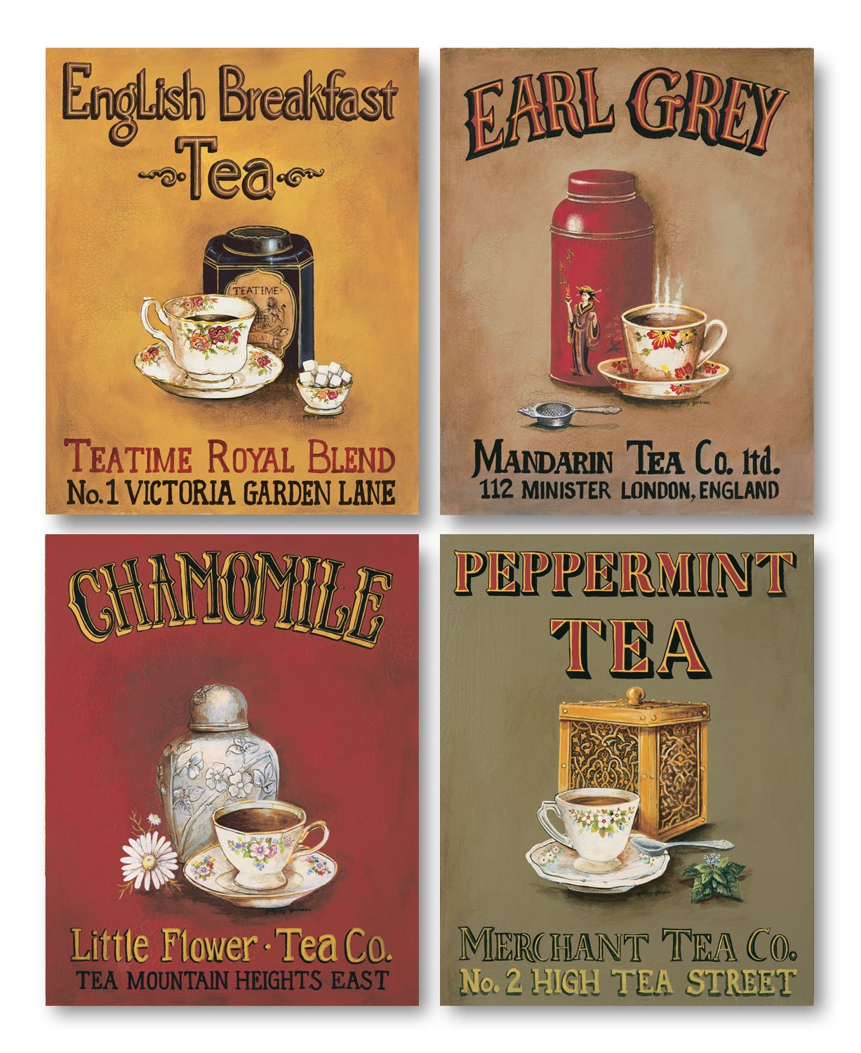 Tea Time! Vintage Tea Signs; Four 8x10 Inch Poster Prints EBay - 1227x1500 - jpeg Vintage Breakfast Signs